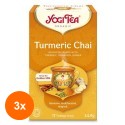 Set 3 x 17 Plicuri Ceai Bio cu Turmeric / Curcuma, Yogi Tea, 34 g