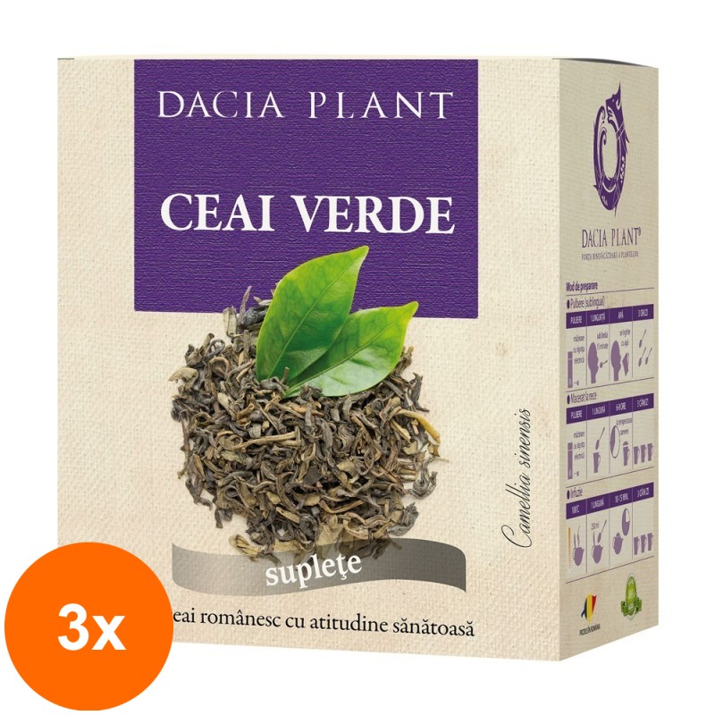 Set 3 x Ceai Verde, 50 g, Dacia Plant