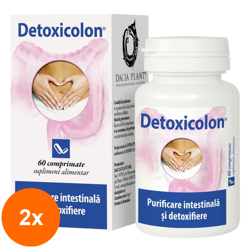 Set 2 x Detoxicolon, 60 Comprimate, Dacia Plant
