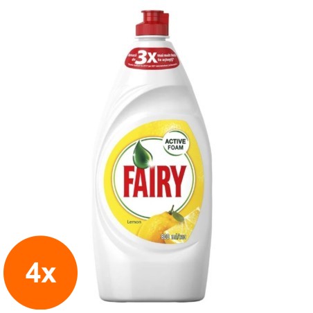 Set 4 x Detergent de Vase Fairy, cu Lamaie, 800 ml...