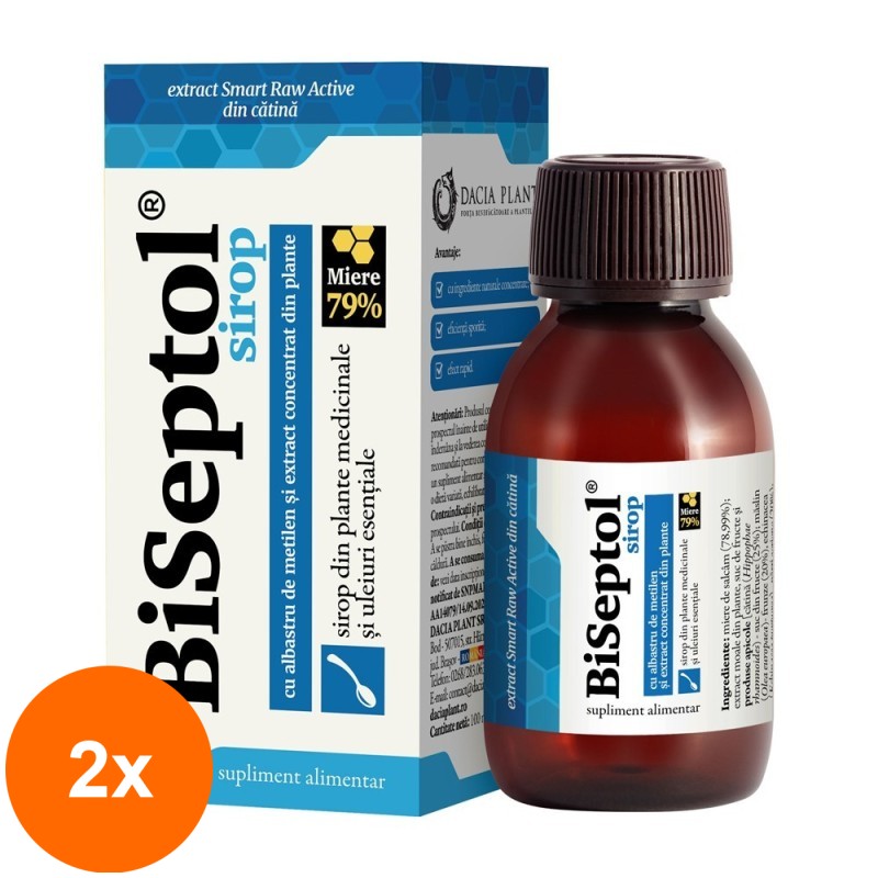 Set 2 x Sirop Biseptol, Extract Concentrat, 100 ml