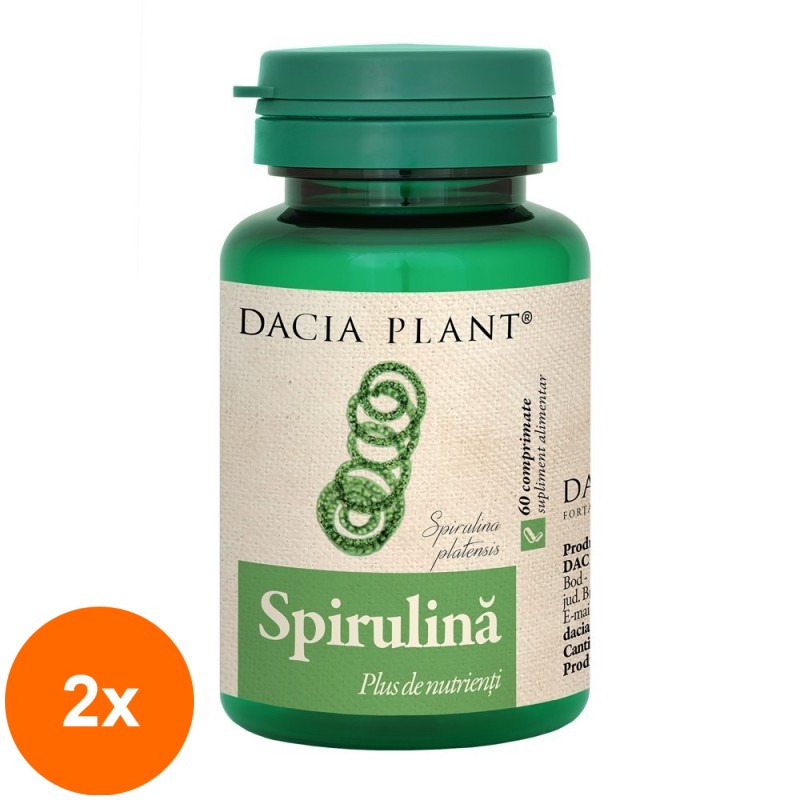 Set 2 x Spirulina, 60 Comprimate, Dacia Plant