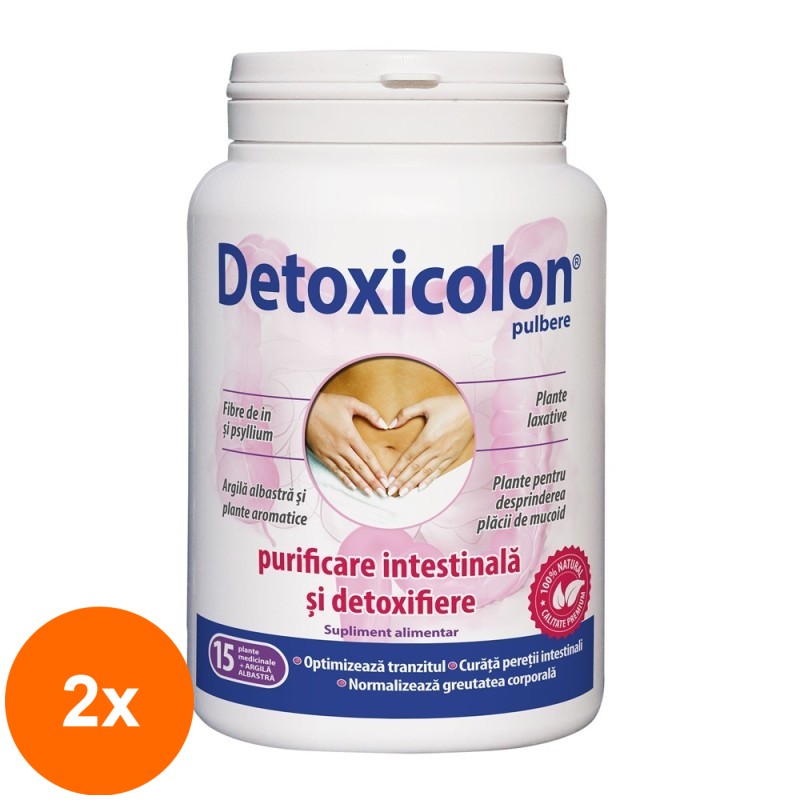 Set 2 x Detoxicolon Pulbere, 450 g, Dacia Plant