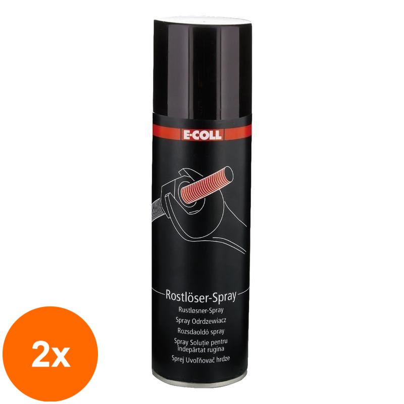 Set 2 x Solutie Spray pentru Indepartat Rugina, 300 ml, E-COLL
