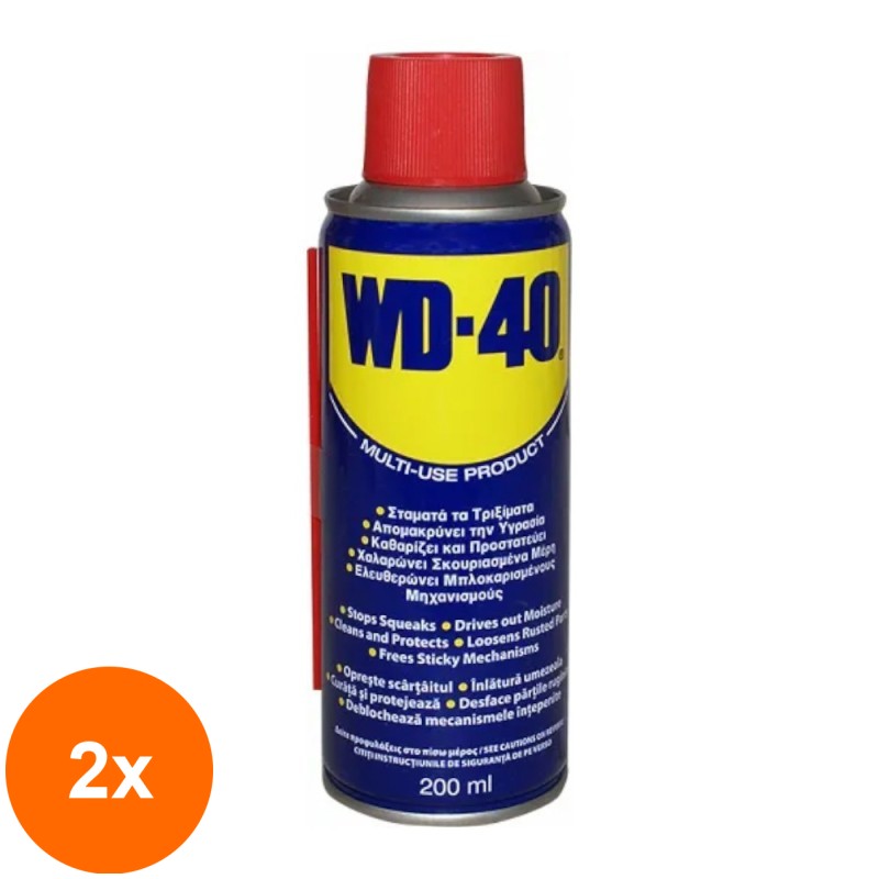 Set 2 x Spray Tehnic Lubrifiant WD-40 Smart Straw, 200 ml
