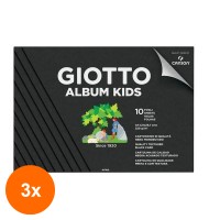Set 3 x Bloc Hartie Neagra Album Kids Giotto - 21 x 29.7 cm