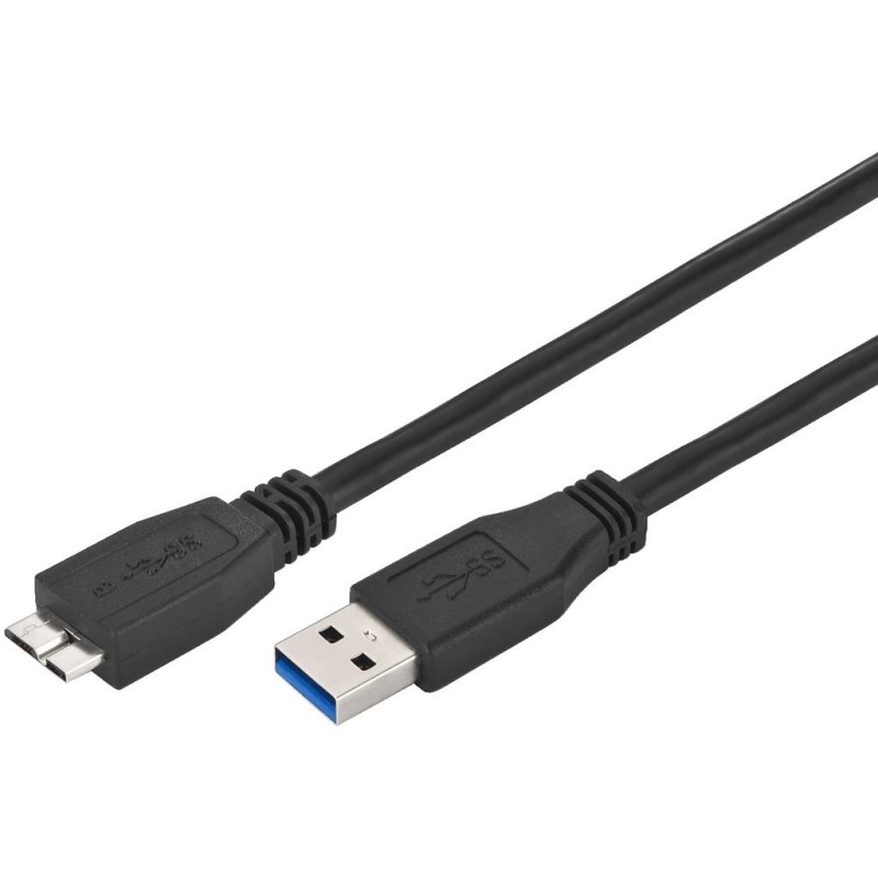 Cablu HDD Extern USB 3.0 A Tata - USB 3.0 Micro Tata Tip B, 1.8m, Negru, Goobay