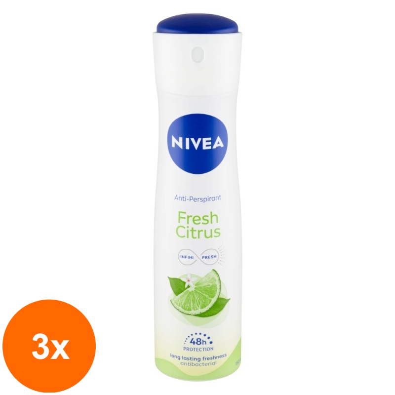 Set 3 x Deodorant Spray Fresh Citrus Nivea Deo, 150 ml