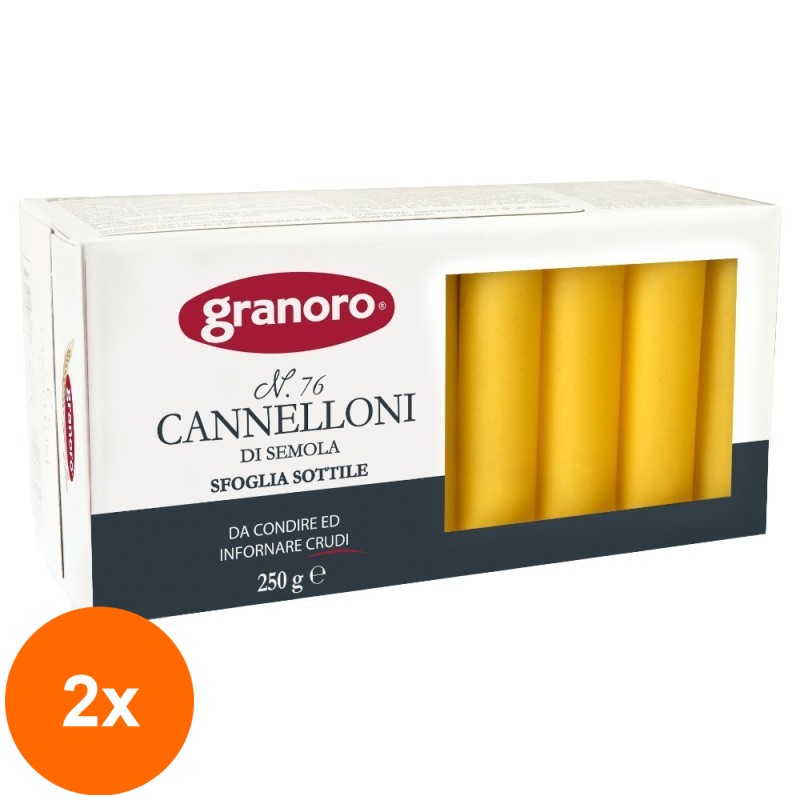 Set 2 x Cannelloni fara Oua, Granoro, 250 g