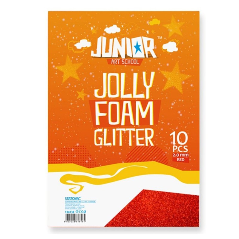 Spuma pentru Decorat Glitter, Format A4, Rosu, 10 Coli