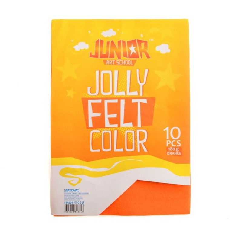 Fetru Colorat, Format A4, Orange, 10 Coli, Statovac