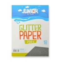 Carton Colorat cu Glitter, Negru, Format A4, 10 Coli, Statovac