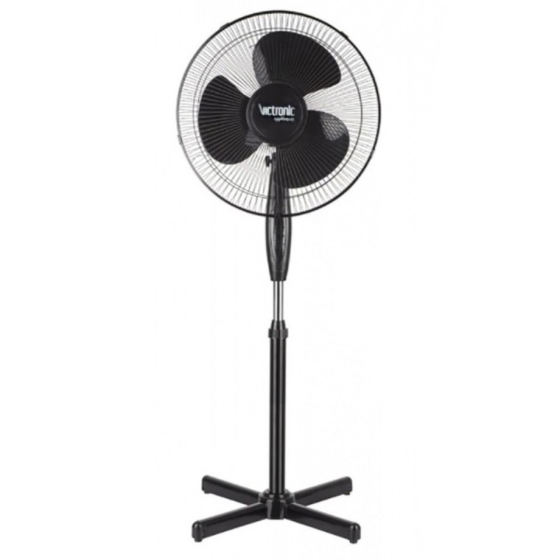 Ventilator cu Picior Victronic cu 3 Trepte de Viteza, 40 W, Negru, 40 cm