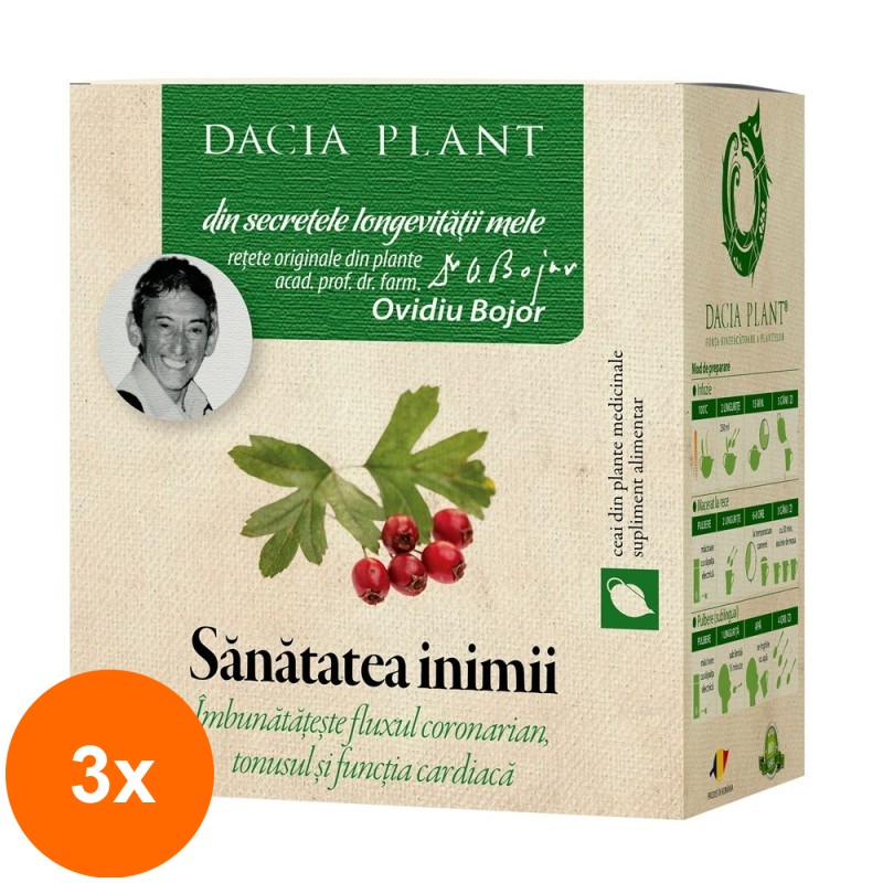Set 3 x Ceai Sanatatea Inimii, 50 g, Dacia Plant