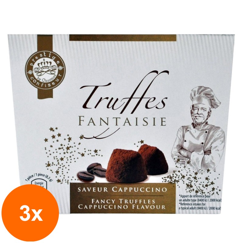Set 3 x Trufe de Ciocolata cu Aroma de Cafea, Truffes Fantaisie, 160 g