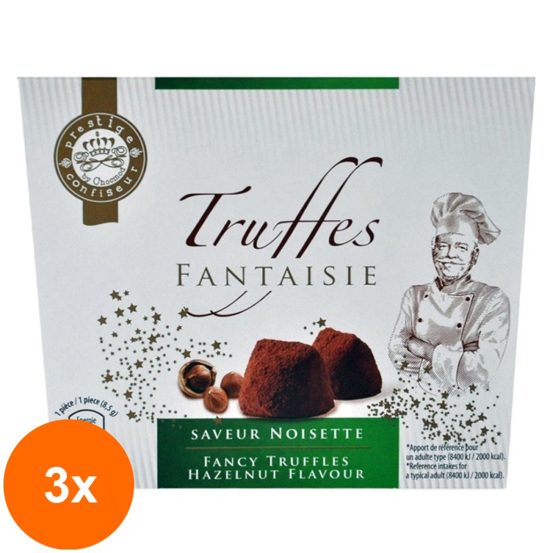 Set 3 x Trufe de Ciocolata cu Aroma de Alune, Truffes Fantaisie, 160 g