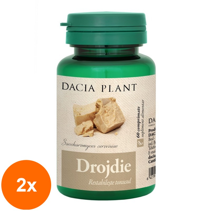 Set 2 x Drojdie, 60 Comprimate, Dacia Plant