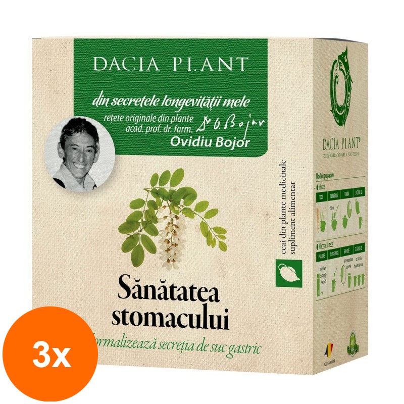 Set 3 x Ceai Sanatatea Stomacului, 50 g, Dacia Plant