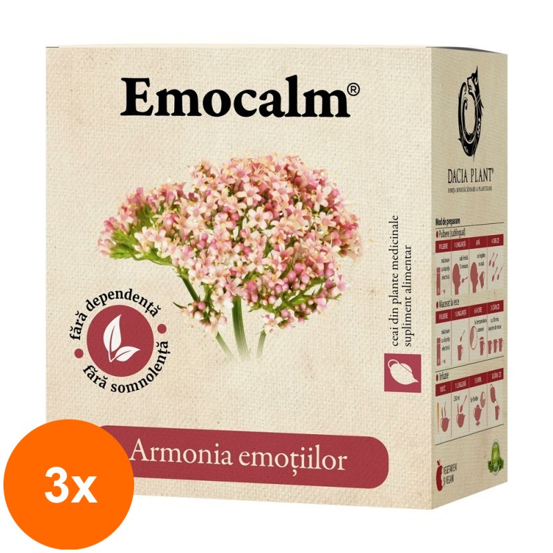 Set 3 x Ceai Emocalm, 50 g, Dacia Plant