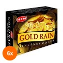 Set 6 x Conuri Parfumate, Gold Rain
