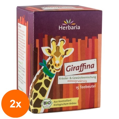 Set 2 x Ceai BIO din Plante si Condimente Giraffina, 15 x 1.8 g, Herbaria...