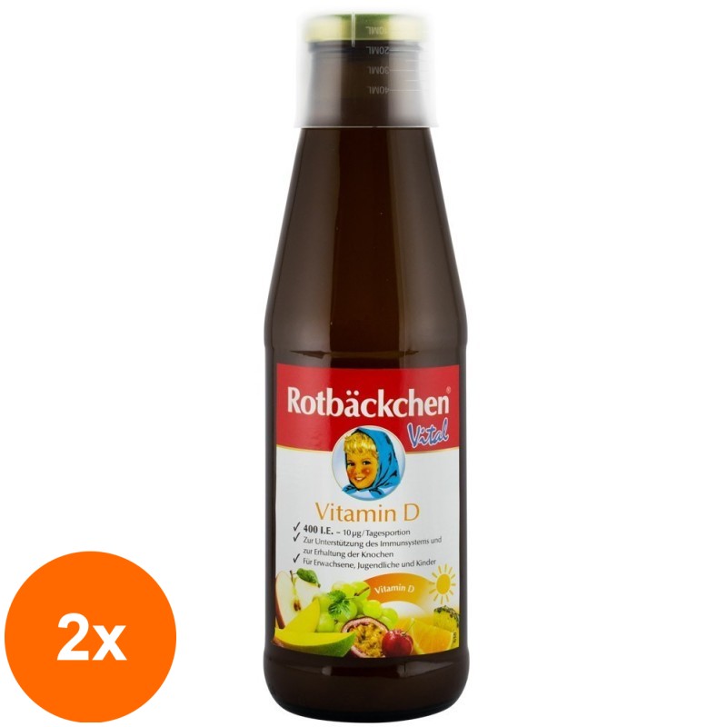 Set 2 x Suc Multifruct cu Vitamina D, 450 ml, Rotbackchen Vital