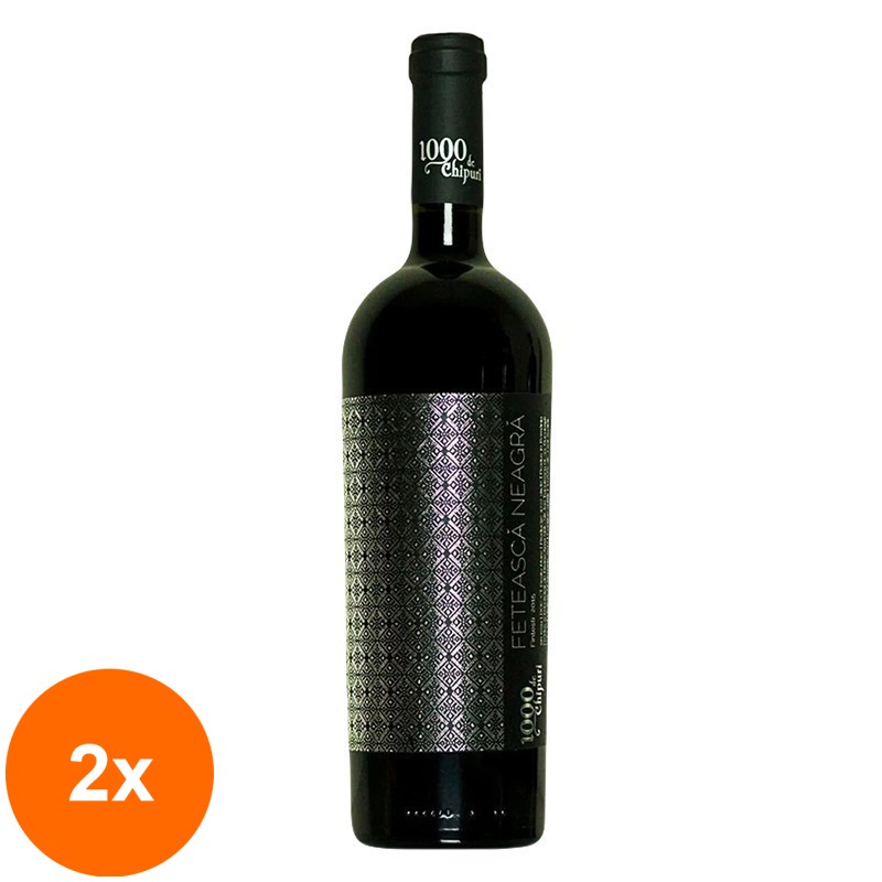 Set 2 x Vin IE de Fintesti Feteasca Neagra 1000 de Chipuri Via Mirabilis Rosu Sec, 0.75 l