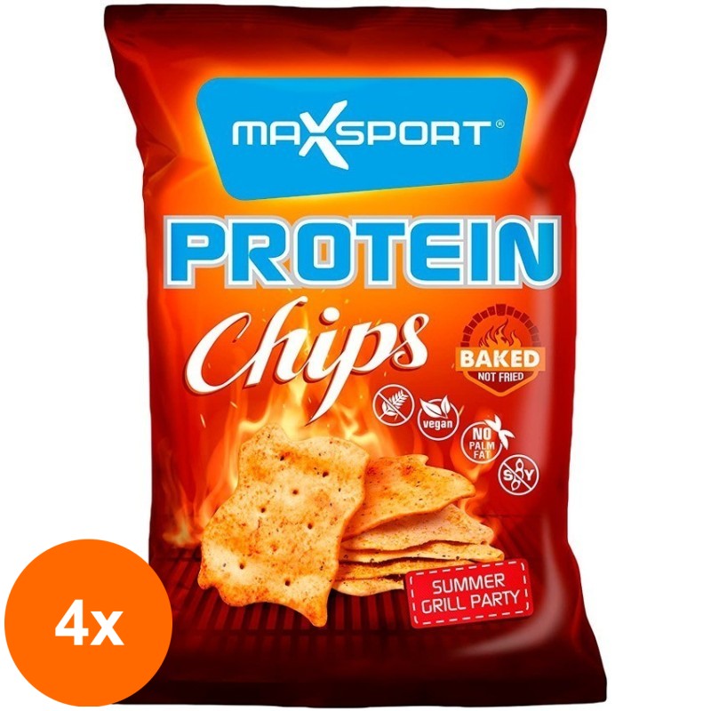 Set 4 x Chipsuri Proteice summer Grill party, 45 g Max Sport