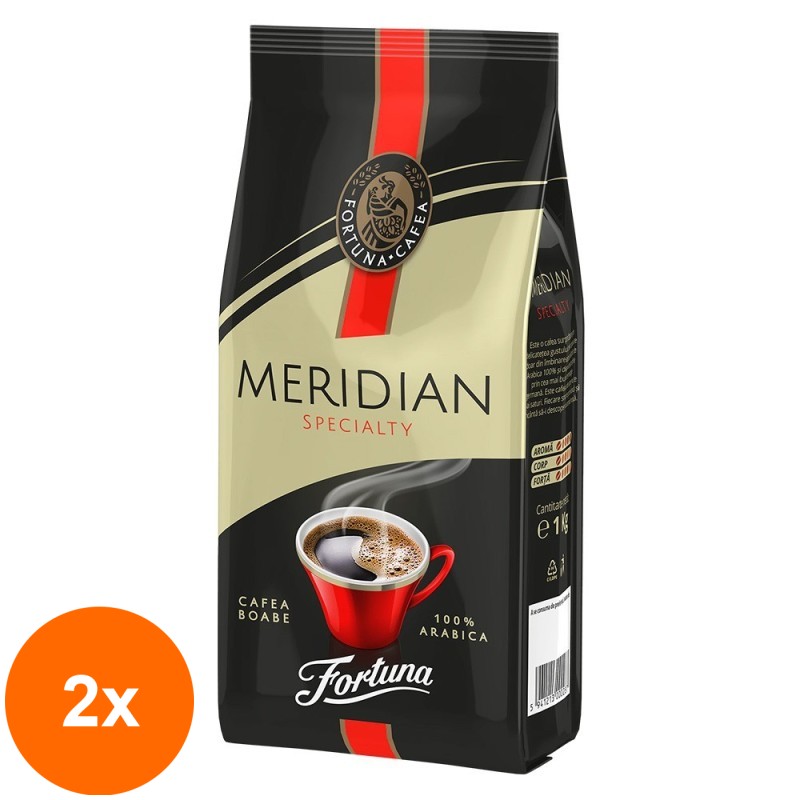 Set 2 x Cafea Boabe Fortuna Meridian, 1 kg