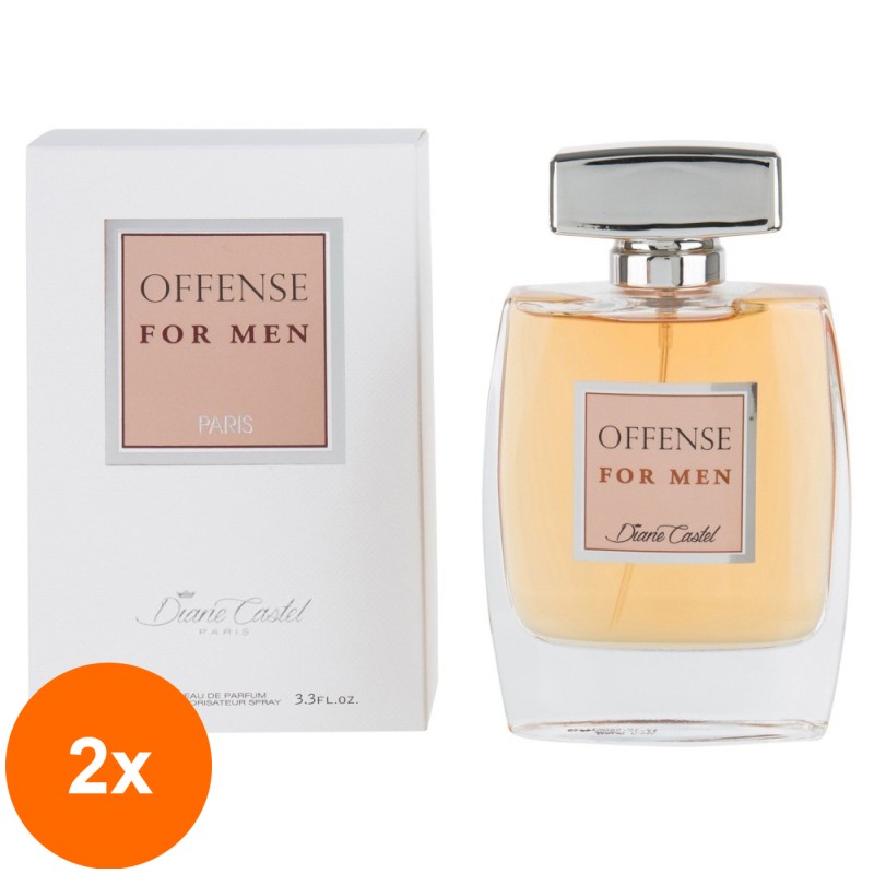 Set 2 x Apa de Parfum Diane Castel Offense, pentru Barbati, 100 ml