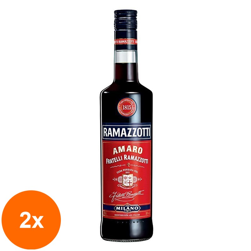 Set 2 x Bitter Amaro Ramazotti 30% Alcool, 0.7 l