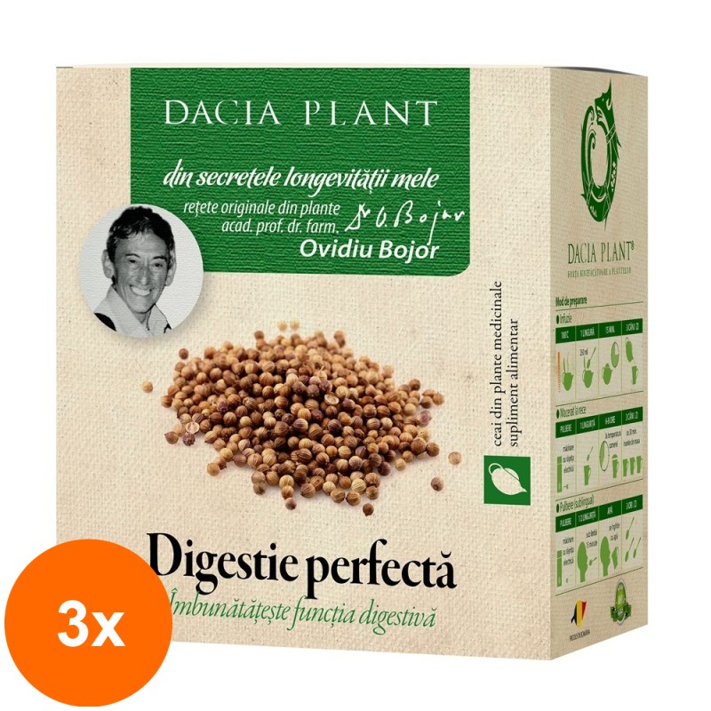 Set 3 x Ceai Digestie Perfecta, 50 g, Dacia Plant