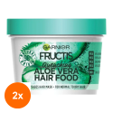 Set 2 x Masca pentru Par Garnier Fructis Hair Food Aloe Vera, pentru Parul Deshidratat, 390 ml