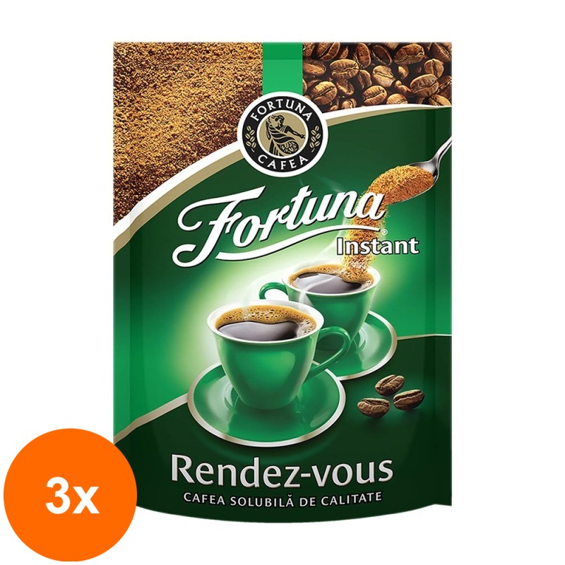 Set 3 x Cafea Macinata Fortuna Rendez-Vous Instant, 100 g