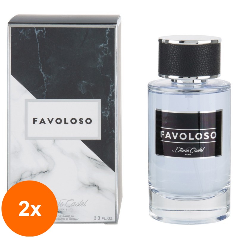 Set 2 x Apa de Parfum Diane Castel Favoloso, pentru Barbati, 100 ml