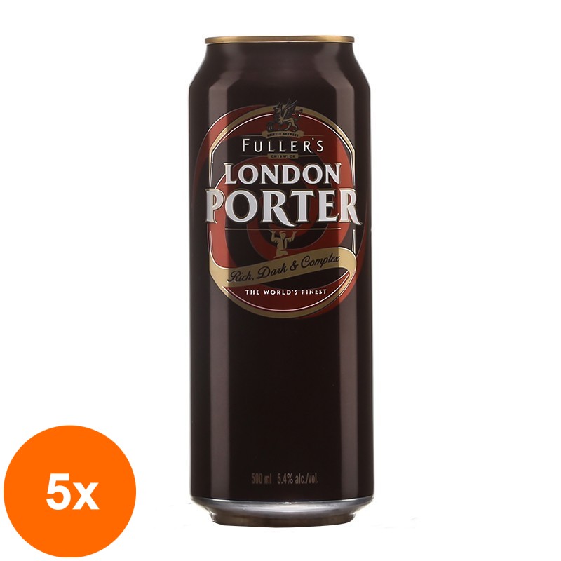 Set 5 x Bere Bruna London Porter 5.4% Alcool, 0.5 l