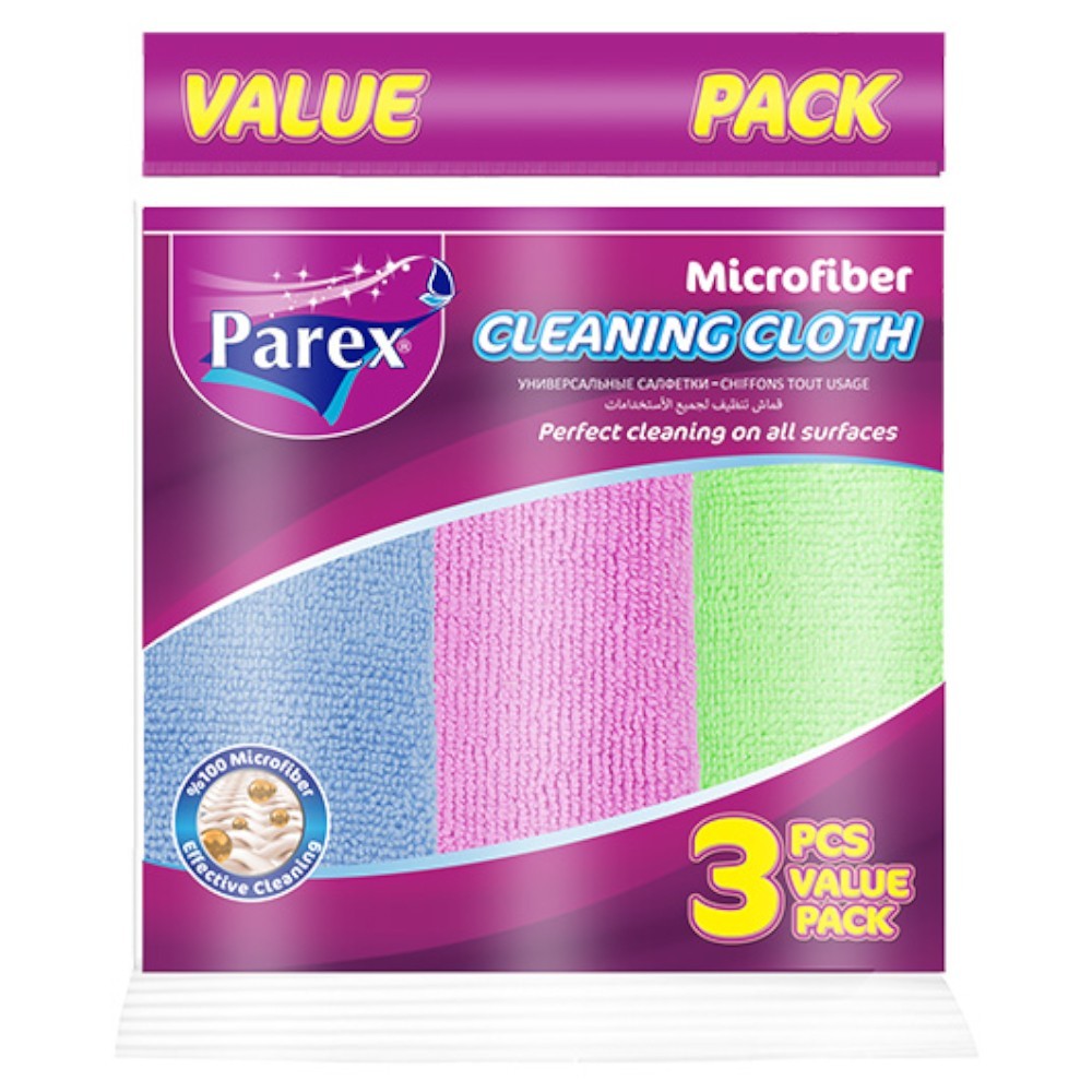 Set 3 x 3 Lavete Microfibra Parex, Multicolor