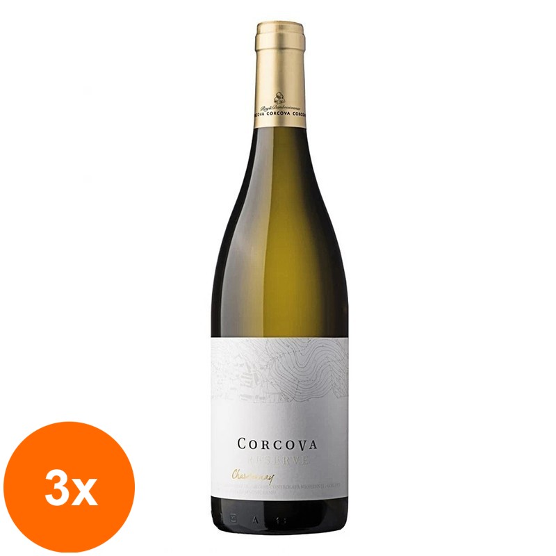 Set 3 x Vin Corcova Reserve Chardonnay, Alb Sec 0.75 l