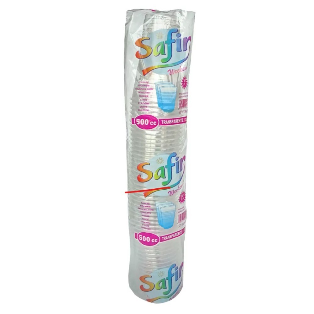 Set 5 x 50 Pahare de Plastic 250 ml, Safir