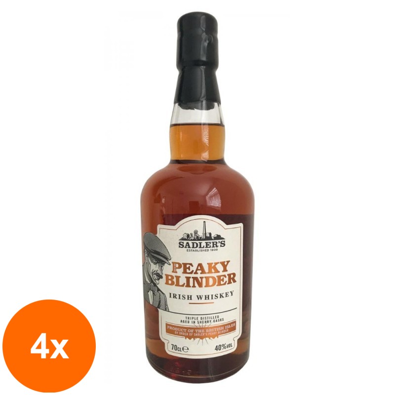 Set 4 x Whiskey Irlandez Peaky Blinder, Alcool 40%, 0.7 l