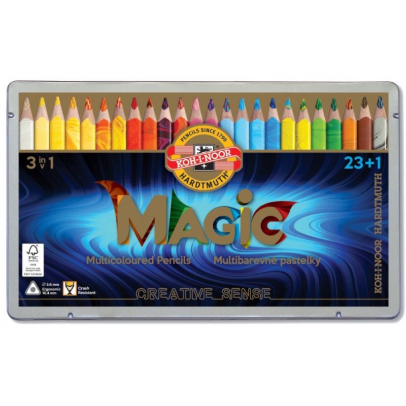 Creioane Colorate Magic Jumbo, 24 Culori