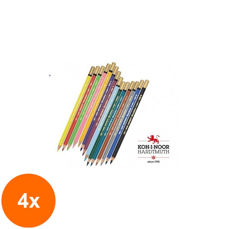 Set 4 x Creion Colorat Aquarell, Individual, Albastru Muntos