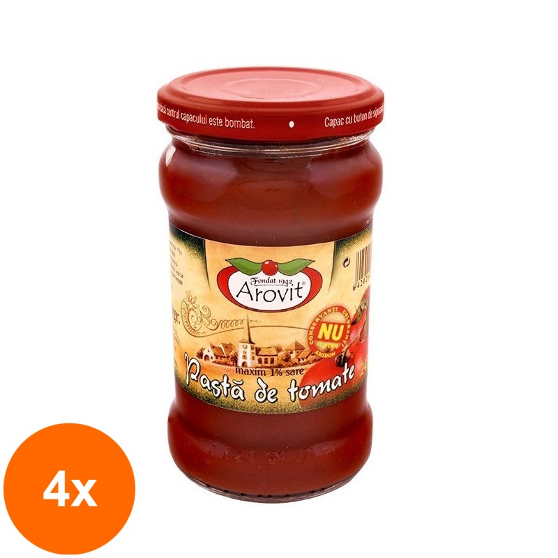Set 4 x Pasta de Tomate Arovit, 24%, 320 g