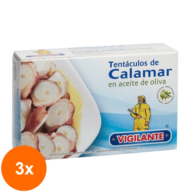 Set 3 x Calamar in Ulei Vegetal, Vigilante, 115 g