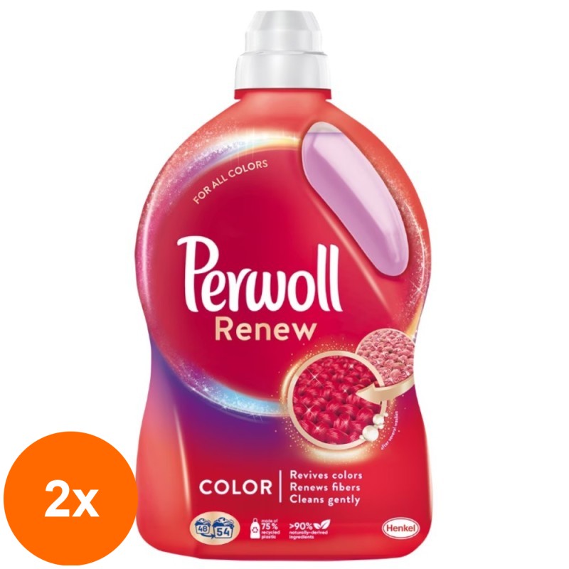 Set 2 x Detergent de Rufe Lichid Perwoll Renew Color, 54 Spalari, 2.97 l