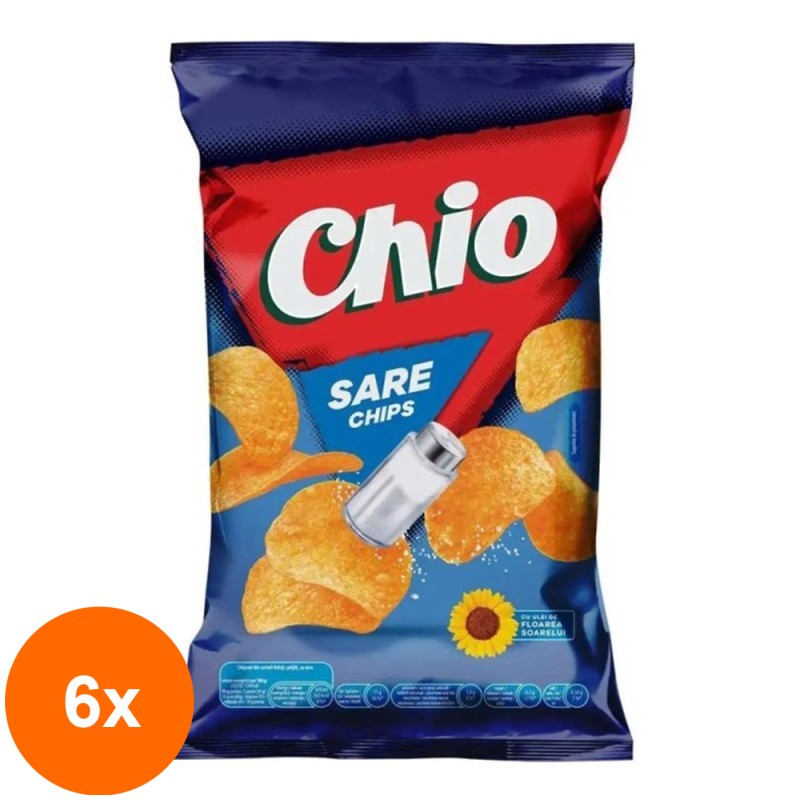 Set 6 x Chipsuri cu Sare Chio, 60 g