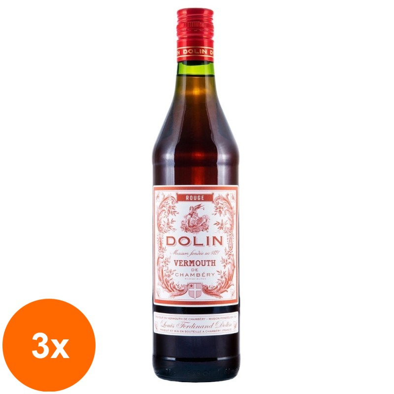Set 3 x Vermut Dolin Rouge 16% Alcool 0.75L