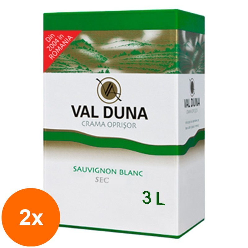 Set 2 x Vin Val Duna Oprisor Sauvignon Blanc Sec, Bag in Box, 3 l
