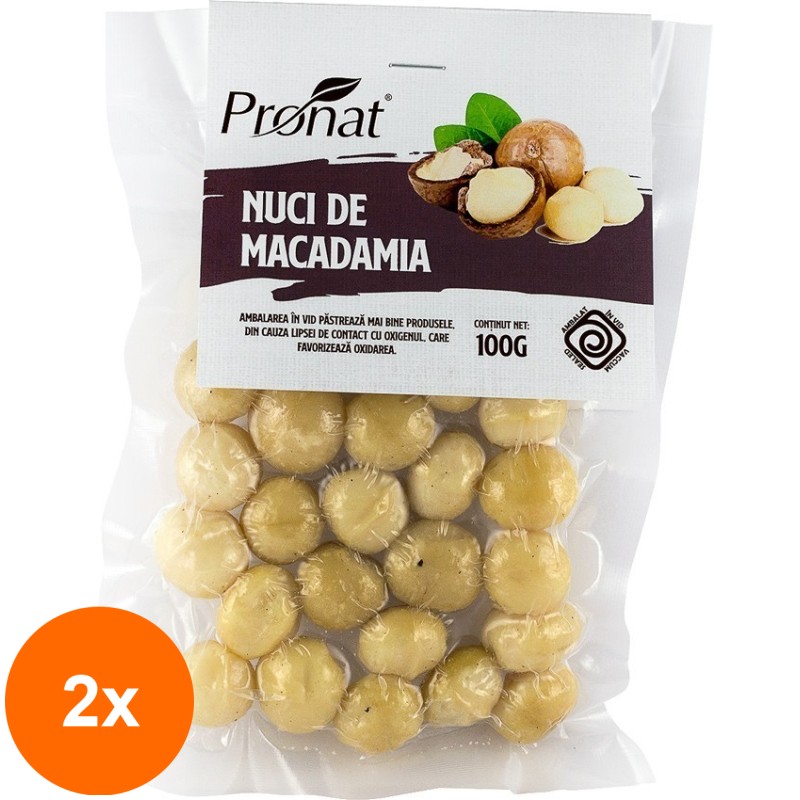 Set 2 x Nuci Macadamia Crude, 100 g