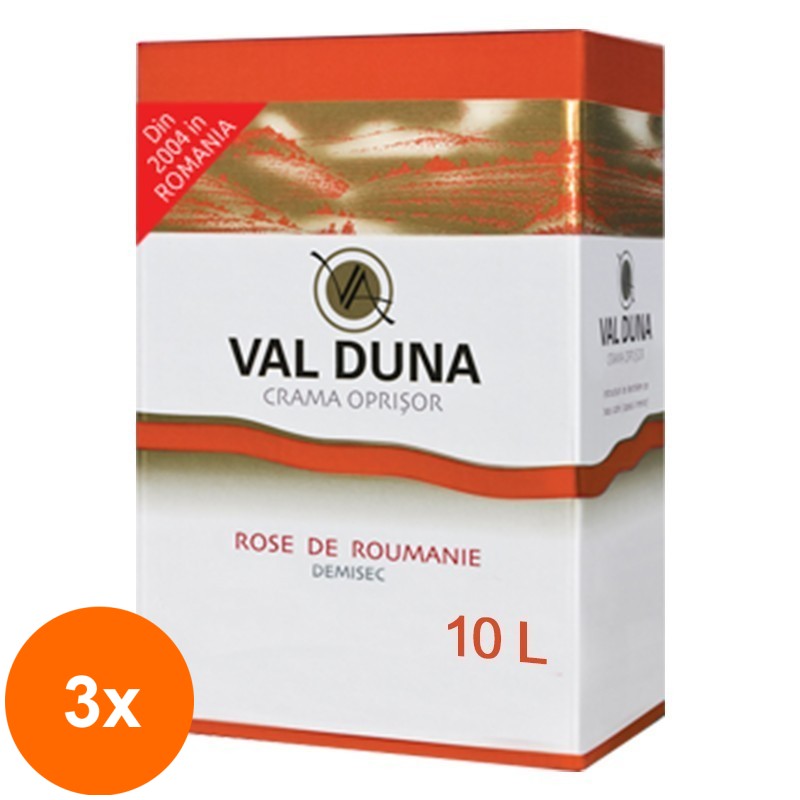 Set 3 x Vin Val Duna Rose de Roumanie Oprisor, Rose Demisec, Bag in Box, 10 l